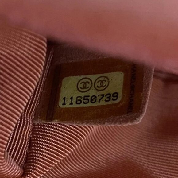 CHANEL Logo 2.55 Double Flap Chain Shoulder Bag Canvas Leather Pink - Picture 3 of 16